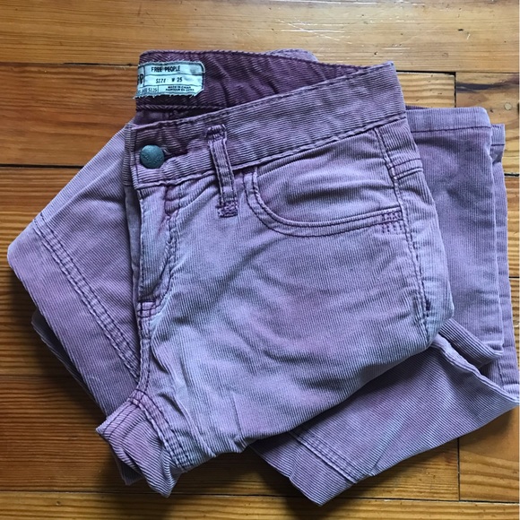 Free People Skinny Mauve Corduroy W 25 - Picture 8 of 8